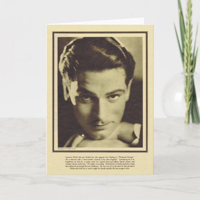 Laurence Olivier vintage porträtt Kort (Framsida)