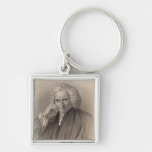Laurence Sterne Fyrkantig Silverfärgad Nyckelring