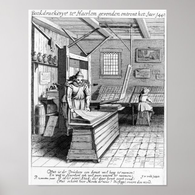Laurens Janszoon Kosters bindning Poster (Framsidan)