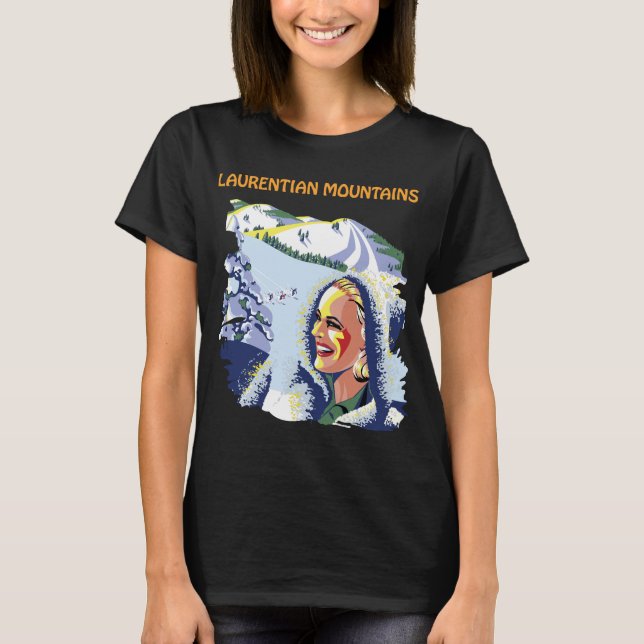 Laurentian Mountains Retro Resa T-Shirt (Framsida)