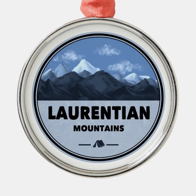 Laurentiska bergen Quebec Kanada Camping Julgransprydnad Metall (Framsidan)
