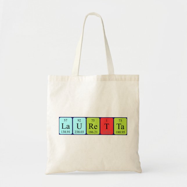 Lauretta Periodisk bord namn tote bag Tygkasse (Framsidan)