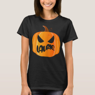 Laurie Namn Anpassningsbar Pumpkin Personlig Hallo T Shirt