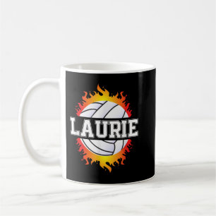 Laurie Namn Volleyball Player Girls Boll och Net S Kaffemugg