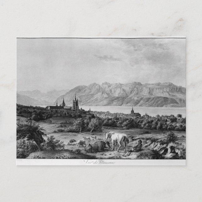 Lausanes vy vykort (Framsida)