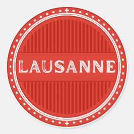 Lausanne City Pride Emblem – Swiss Identity Runt Klistermärke
