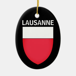 Lausanne jackande av arm, SCHWEIZ Julgransprydnad Keramik