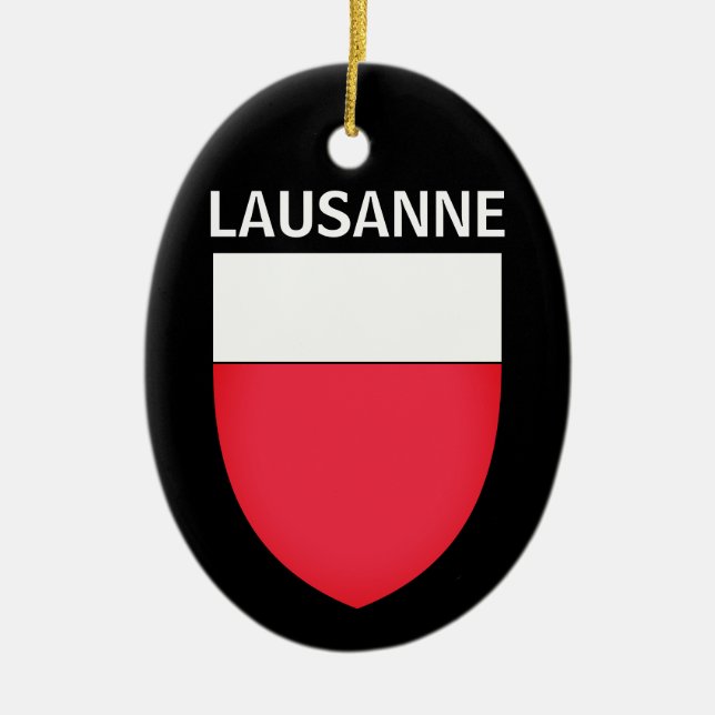 Lausanne jackande av arm, SCHWEIZ Julgransprydnad Keramik (Framsidan)