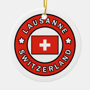 Lausanne Schweitz Julgransprydnad Keramik