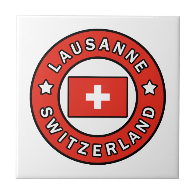 Lausanne Schweiz Kakelplatta (Framsidan)