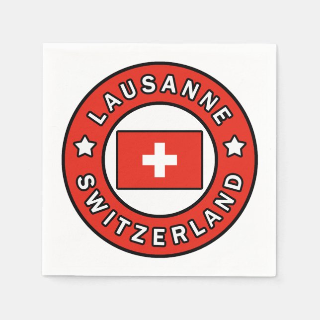 Lausanne Schweiz Pappersservett (Framsidan)