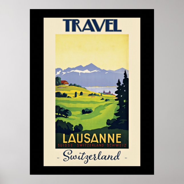 Lausanne, Schweiz reseaffisch Poster (Framsidan)