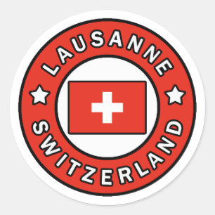 Lausanne Schweiz Runt Klistermärke