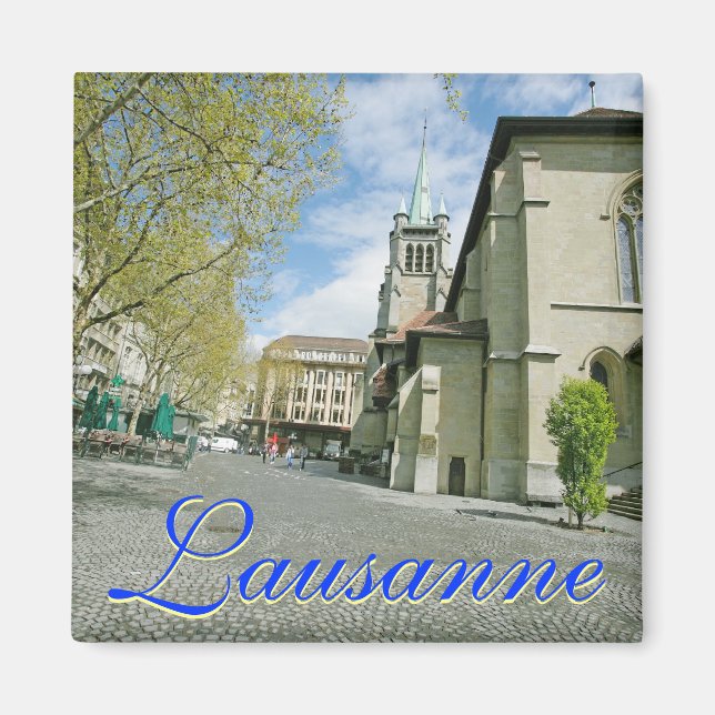 Lausanne, Schweiz Square Magnet (Framsidan)