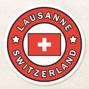 Lausanne Schweiz Underlägg Papper Rund