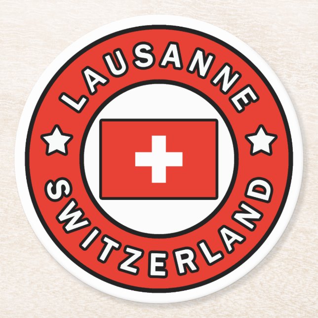 Lausanne Schweiz Underlägg Papper Rund (Framsidan)