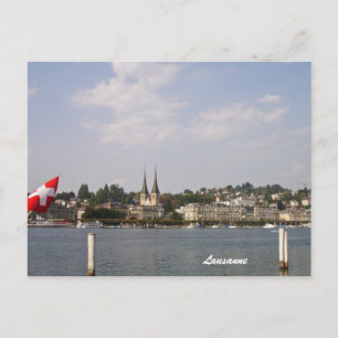 Lausanne-Sjö Genève Vykort