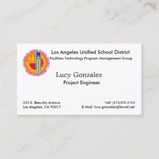 LAUSD Business Card Visitkort