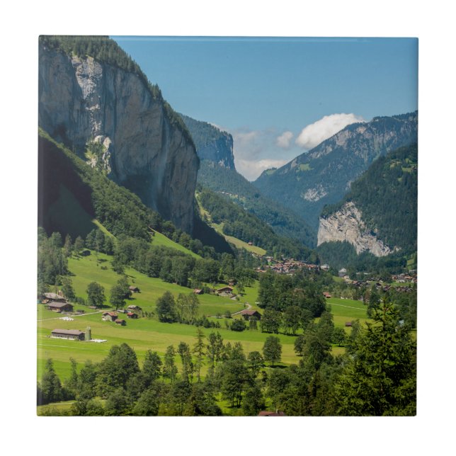 Lauterbrunnen - Bernese alperna - Schweitz Kakelplatta (Framsidan)