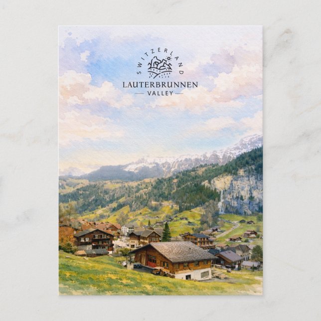 Lauterbrunnen-dalen Schweiz | Souvenir Vykort (Framsida)