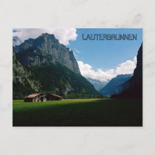 Lauterbrunnen i Schweiz, bergsklätten Vykort