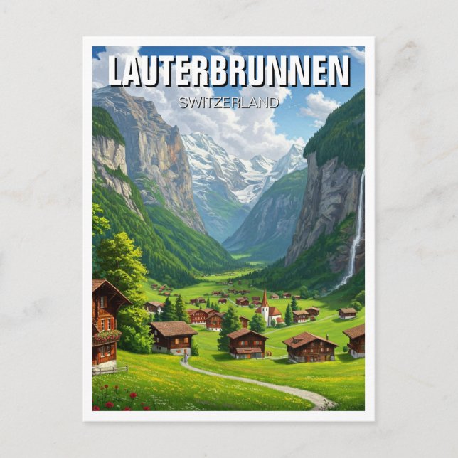Lauterbrunnen Schweiz Resa Vykort (Framsida)