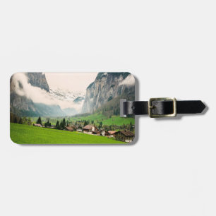 Lauterbrunnen Schweiz stiliserat Bagagebricka