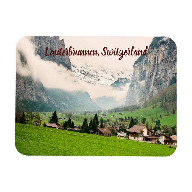 Lauterbrunnen Schweiz stilized Magnet (Horisontell)