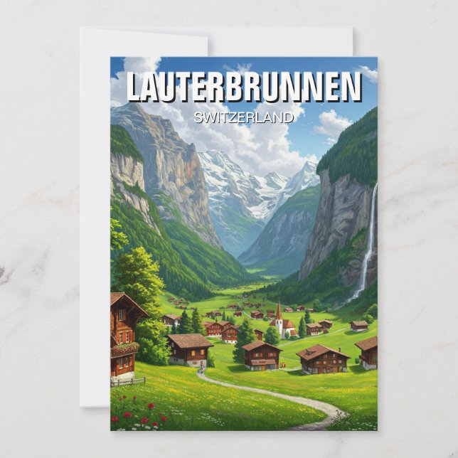 Lauterbrunnen Schweiz Travel Julkort (Framsida)