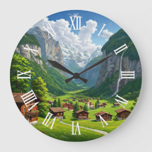 Lauterbrunnen Schweiz Travel Stor Klocka