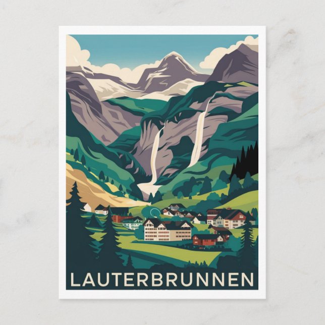 Lauterbrunnen Schweiz Travel Vykort (Framsida)