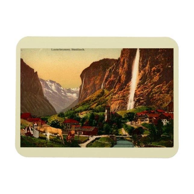 Lauterbrunnen Staubbach Waterfall Schweiz Magnet (Horisontell)
