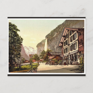 Lauterbrunnen Valley, gatuvy med Staubbach W Vykort