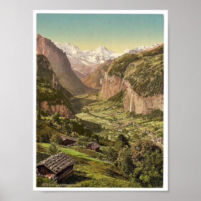 Lauterbrunnen Valley och Briethorn från WSchengen, Poster (Framsidan)