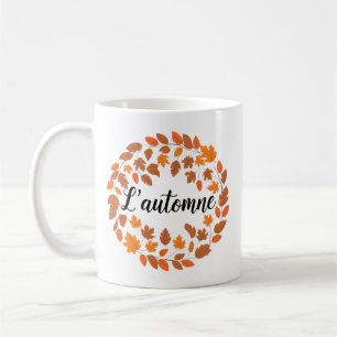 L'automne, Illustration av hösten-Fransken, samman Kaffemugg