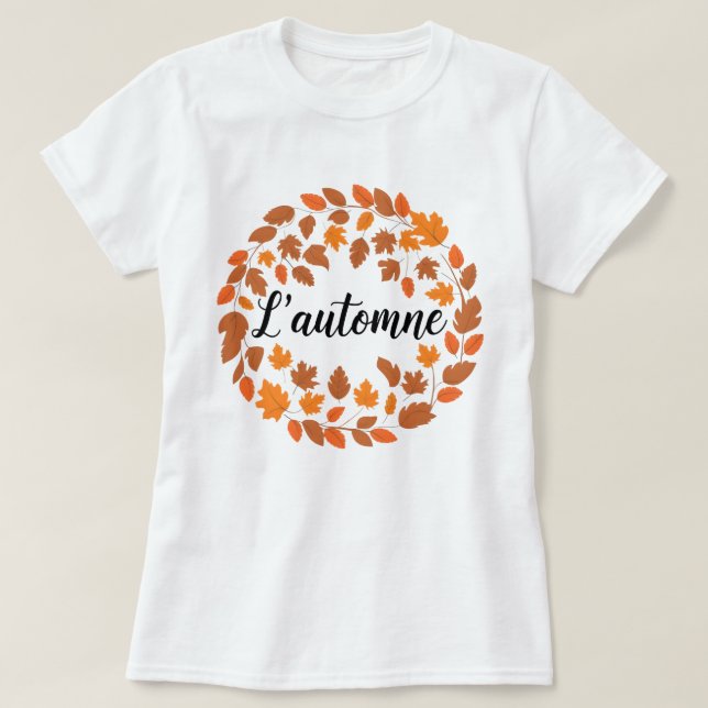 L'automne, Illustration av hösten-Fransken, samman T Shirt (Design framsida)