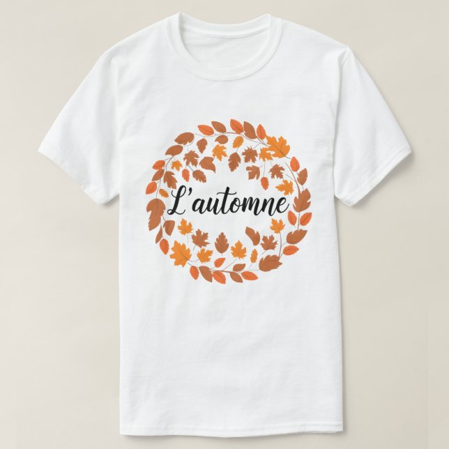 L'automne, Illustration av hösten-Fransken, samman T Shirt (Design framsida)