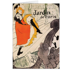 Lautrec: Jane Avril, Jardin de Paris Hälsningskort