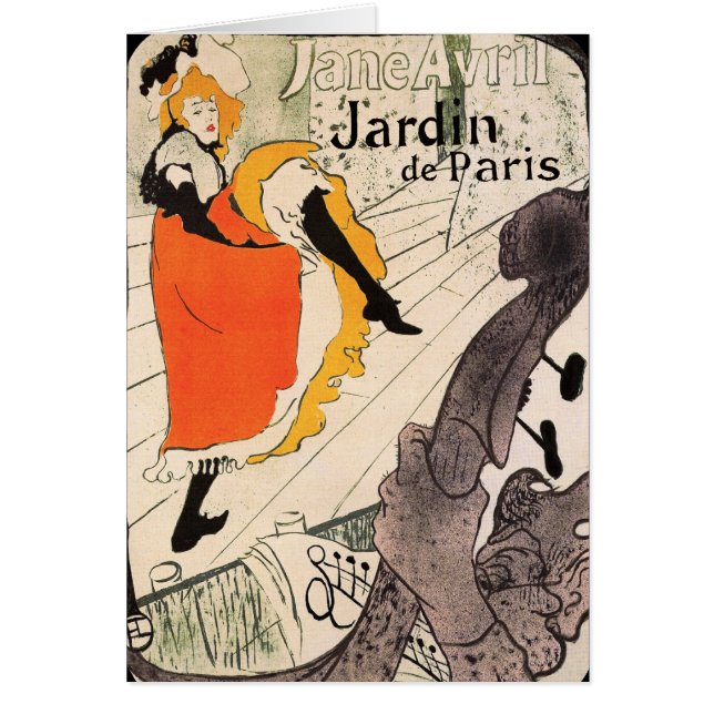 Lautrec: Jane Avril, Jardin de Paris Hälsningskort (Framsidan)