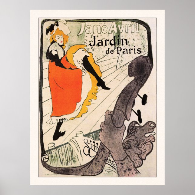 Lautrec: Jane Avril, Jardin de Paris Poster (Framsidan)