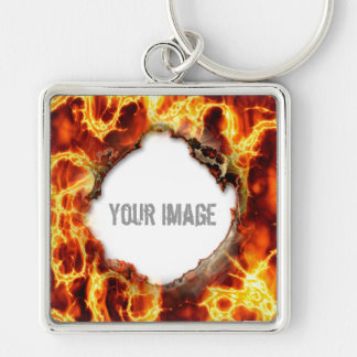 Lava 1 Keychain Fyrkantig Silverfärgad Nyckelring