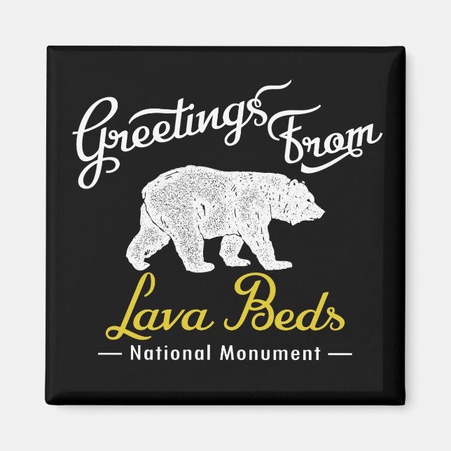 Lava Beds National Monument Bear Magnet (Framsidan)