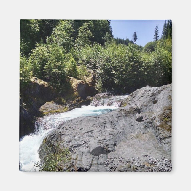Lava Canyon Waterfall Photo Magnet (Framsidan)