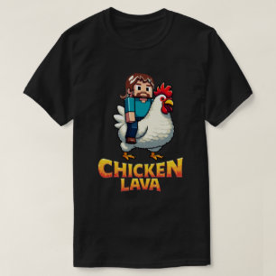 Lava Chicken Miner Meme Gaming T-shirt för coola b