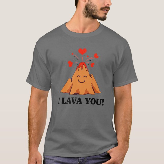 Lava du ger För barn Coola Volcano Valent T Shirt (Framsida)