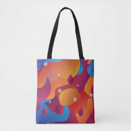 Lava Flow Tote Bag - Retro Färg Coola Tygkasse