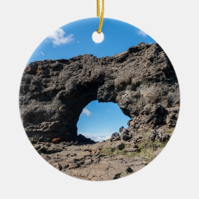 Lava-fönster vid Dimmuborgir, Myvatn area - Island Julgransprydnad Keramik (Framsidan)