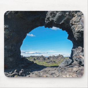 Lava-fönster vid Dimmuborgir, Myvatn area - Island Musmatta