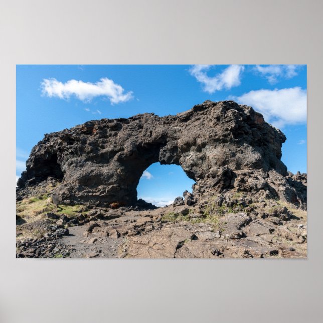 Lava-fönster vid Dimmuborgir, Myvatn area - Island Poster (Framsidan)