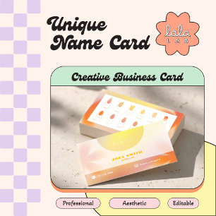 Lava Gult Gradient Card för Nagel Techs & Salons Visitkort
